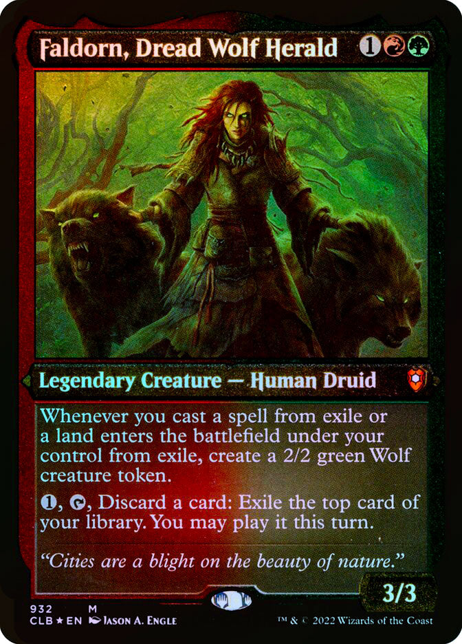 Faldorn, Dread Wolf Herald (Etched Thick Stock) - Foil