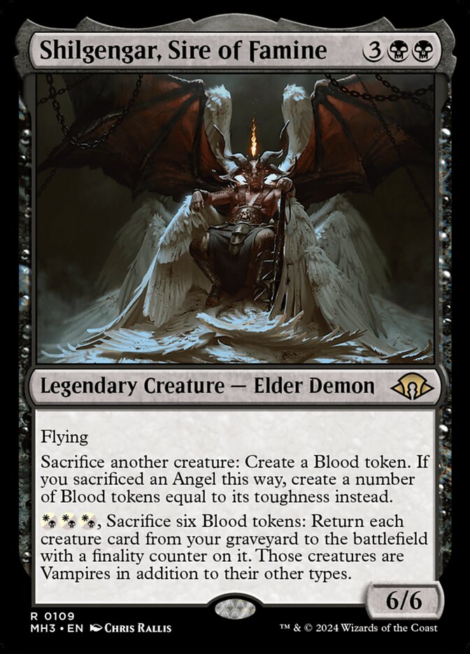 mtg black demon cards Shilgengar, Sire of Famine – MTGCards.shop