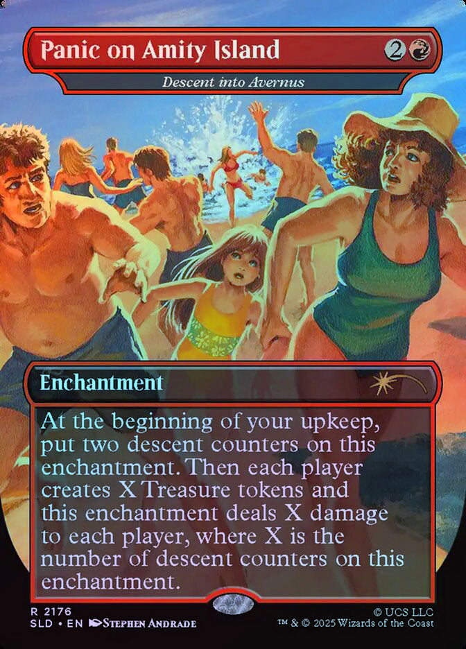 Panic on Amity Island Descent into Avernus (Borderless) - Rainbow Foil