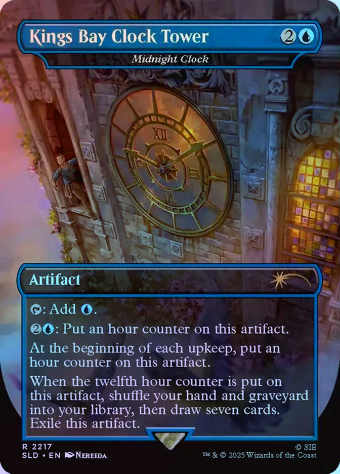 Kings Bay Clock Tower Midnight Clock (Borderless) - Foil