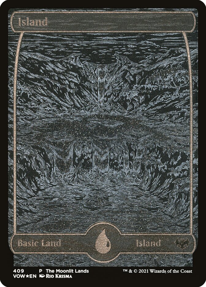Island (409) - Silver Foil Etched - The Moonlit Lands