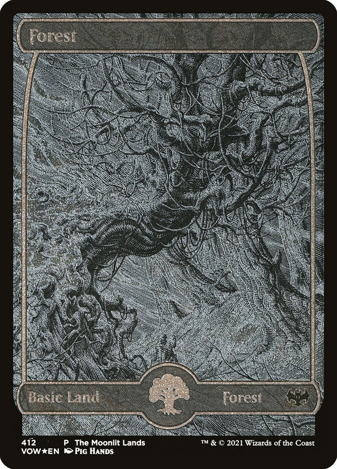 Forest (412) - Silver Foil Etched - The Moonlit Lands