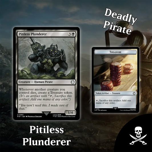 MTG Pitiless Plunderer, The deadly pirate and Treasure token