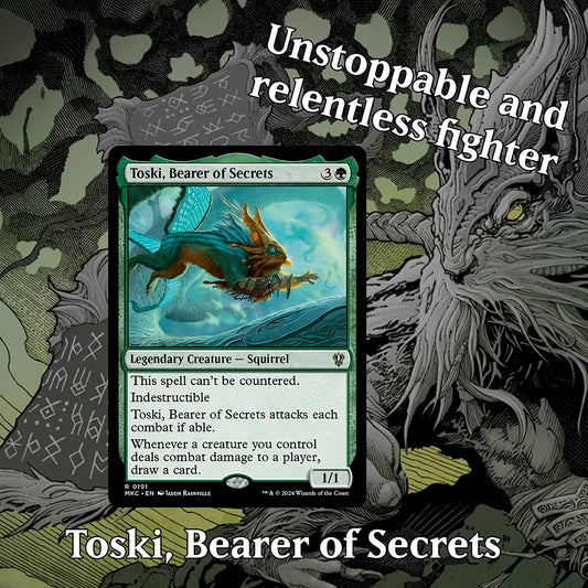 MTG Toski, Bearer of Secrets Unstoppable and Reletless Fighter