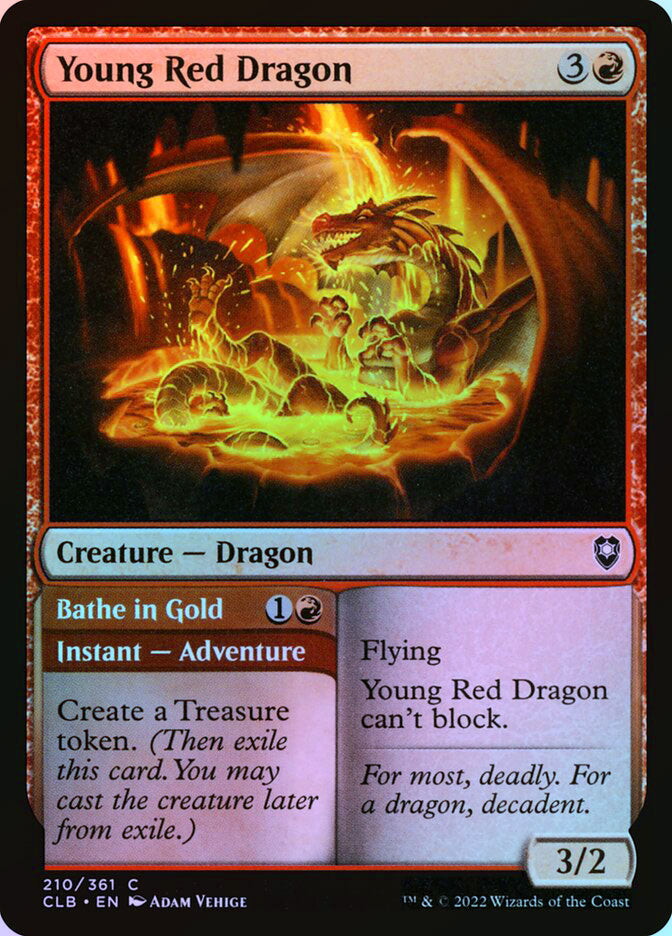 Young Red Dragon // Bathe in Gold - Foil