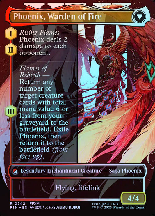 Phoenix, Warden of Fire (Borderless) - Surge Foil
